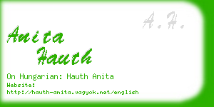 anita hauth business card